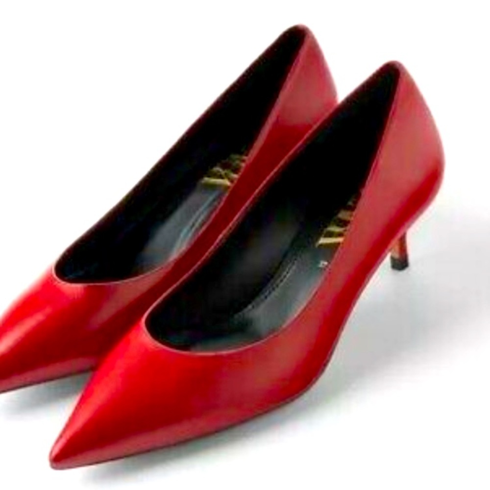 Leather Kitten mid heels Zara ✨